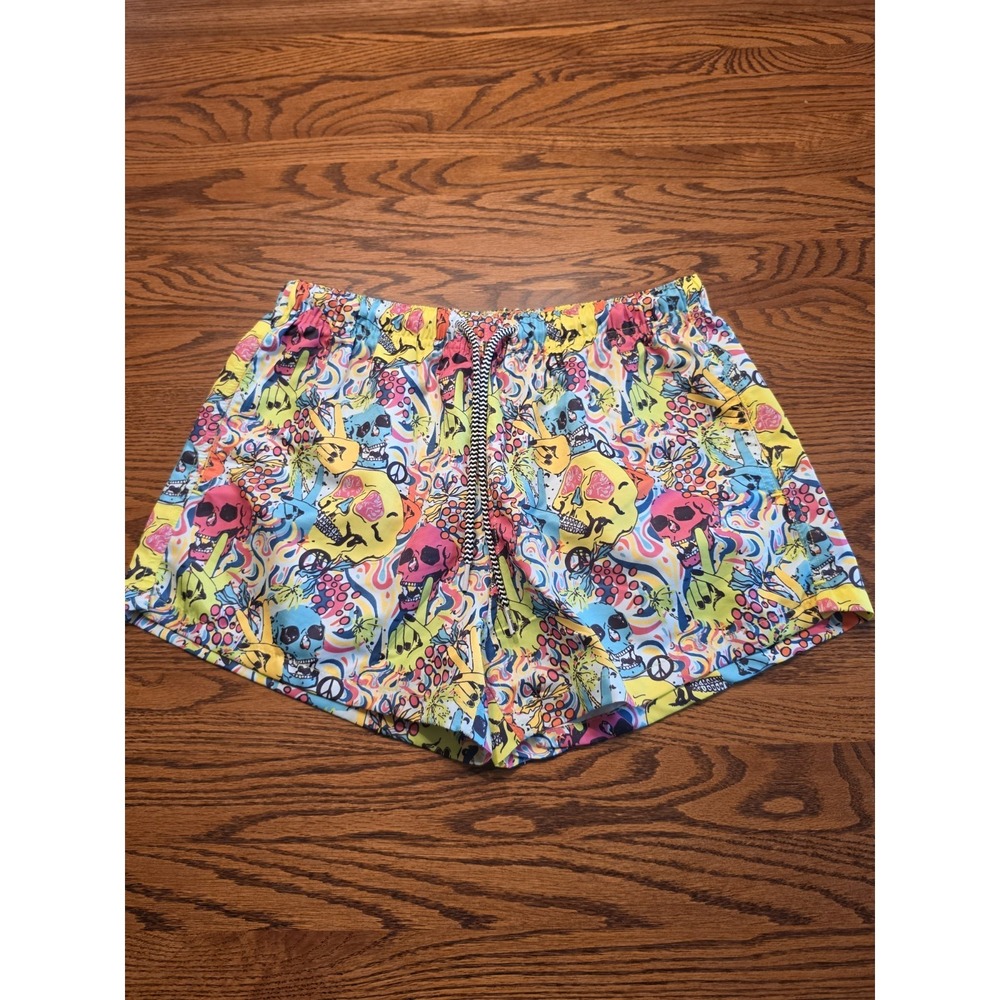 Boardies Skull Grillz Swim Shorts Mens Size Medium Unlined 3" Inseam